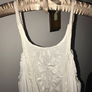 White embroidered tank top